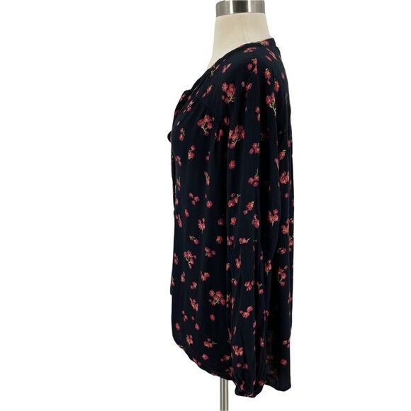 Billabong Floral Boho Top Size Large Black‎ - Picture 4 of 11